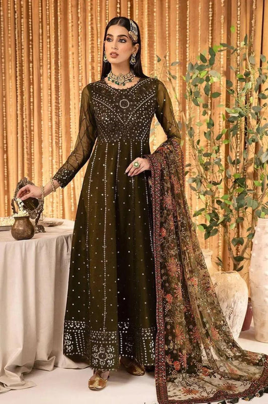 Alizeh Embroidered 3PC Pure Shiffon Unstitched Wedding Collection AZ-01