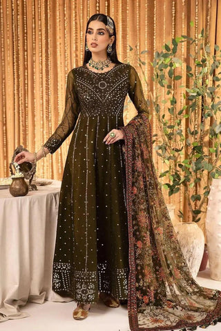 Alizeh Embroidered 3PC Pure Shiffon Unstitched Wedding Collection AZ-01