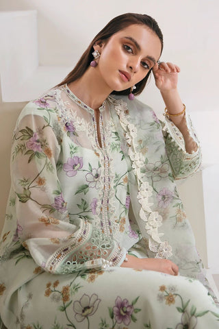 Baroque - 3PC Lawn Unstitched Digital Print Suit With Bunches