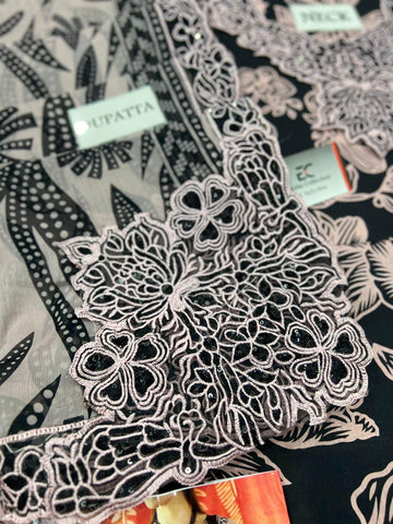 Printed Patch Emb Lawn 3 Piece Unstitched Suit MPT-2905-B- 38- Summer Collection