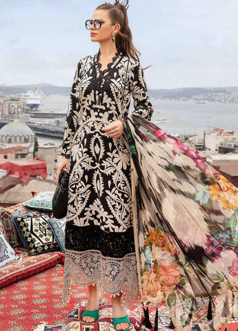 Printed Patch Emb Lawn 3 Piece Unstitched Suit MI -022 Summer Collection