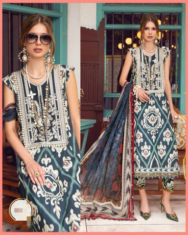 Maria B - 3PC M Print Swiss Lawn Unstitched Suit