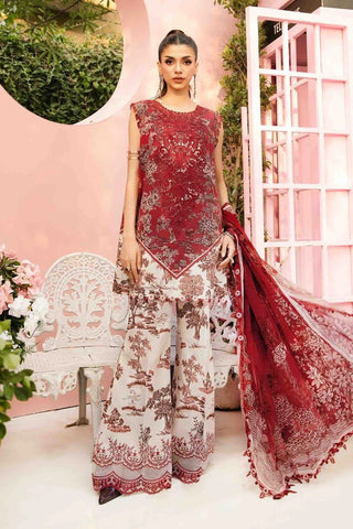 Printed Patch Emb Lawn 3 Piece Unstitched Suit MBL-MPT-2608-B-25 - Summer Collection