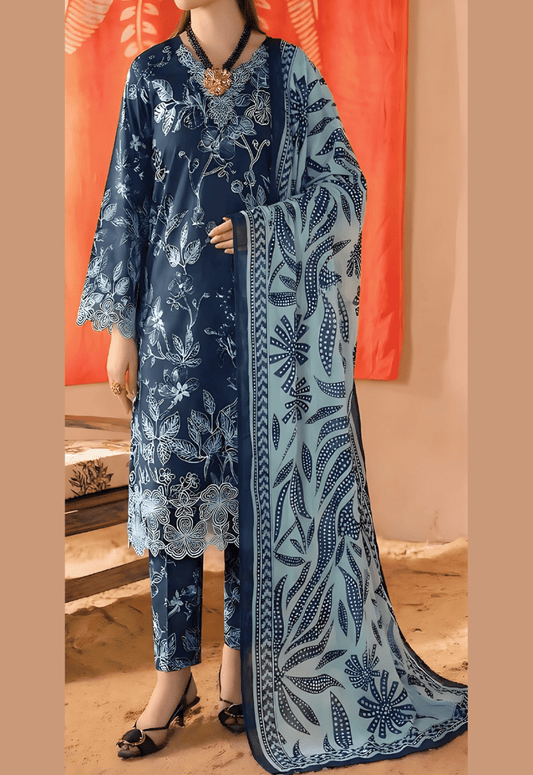 Printed Patch Emb Lawn 3 Piece Unstitched Suit MPT-2905-B- 36- Summer Collection