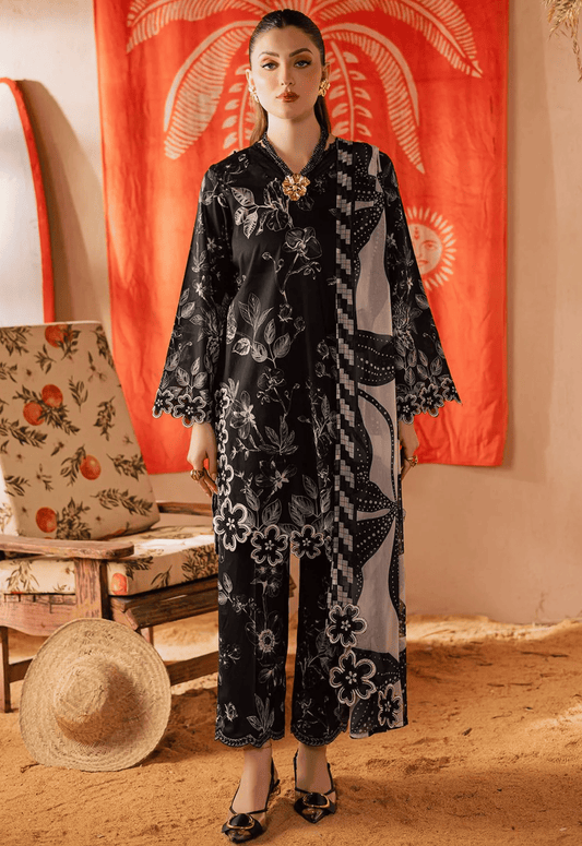 Printed Patch Emb Lawn 3 Piece Unstitched Suit MPT-2905-B- 38- Summer Collection