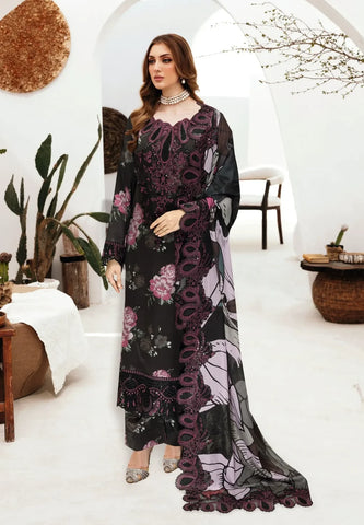 Ramsha Printed Patch Emb Lawn 3 Piece Unstitched Suit MBL-MPT-2749- Summer Collection