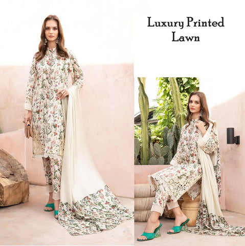 Maria B - 3PC Print Swiss Lawn Unstitched Suit
