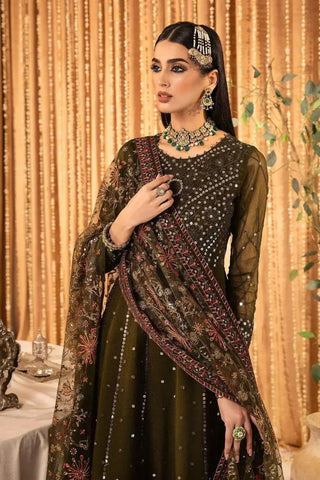 Alizeh Embroidered 3PC Pure Shiffon Unstitched Wedding Collection AZ-01