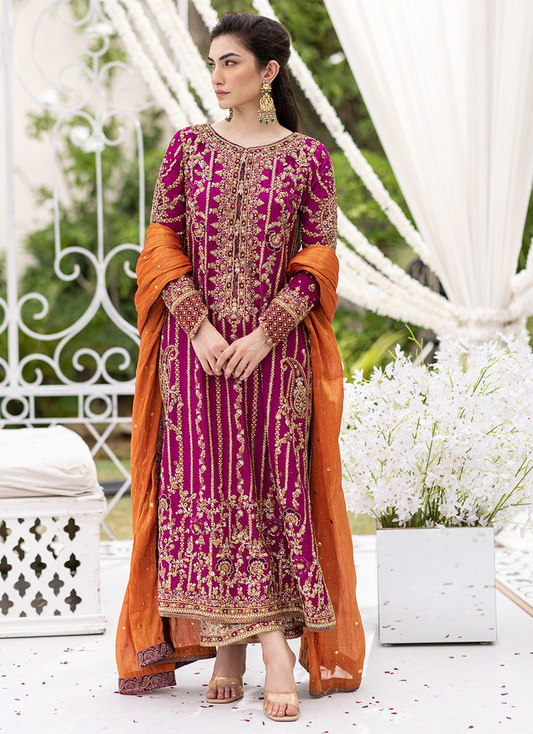 Farah Talib Embroidered 3PC Shiffon Unstitched Wedding Collection FT01