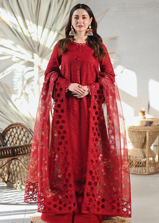 Qalamkar - 3PC Lawn Unstitched Heavily Embroiderey Suit