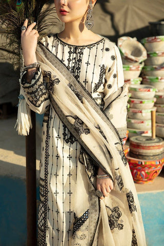 Qalamkar - 3PC Lawn Unstitched Heavily Embroiderey Suit
