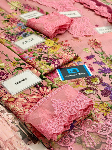 Printed Patch Emb Lawn 3 Piece Unstitched Suit MPT-2905-B- 32- Summer Collection