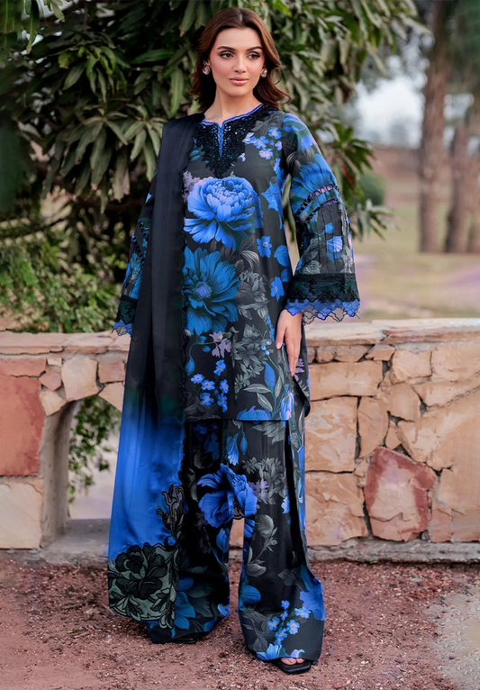 Printed Patch Emb Lawn 3 Piece Unstitched Suit MPT-2905-B- 39- Summer Collection