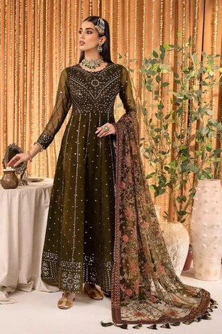 Alizeh Embroidered 3PC Pure Shiffon Unstitched Wedding Collection AZ-01