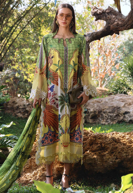 Printed Patch Emb Lawn 3 Piece Unstitched Suit MPT-2905-B- 28- Summer Collection