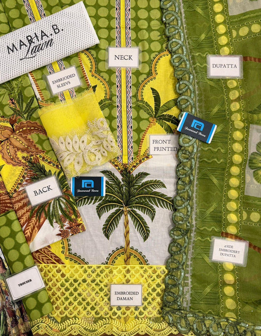 Printed Patch Emb Lawn 3 Piece Unstitched Suit MPT-2905-B- 28- Summer Collection