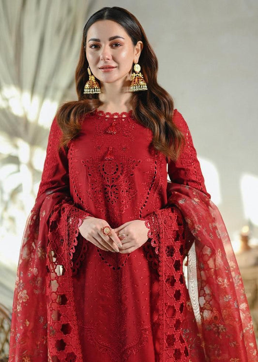 Qalamkar - 3PC Lawn Unstitched Heavily Embroiderey Suit