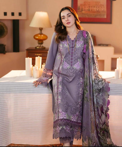 JADE - 3PC Lawn Unstitched Heavily Embroiderey Suit - F2