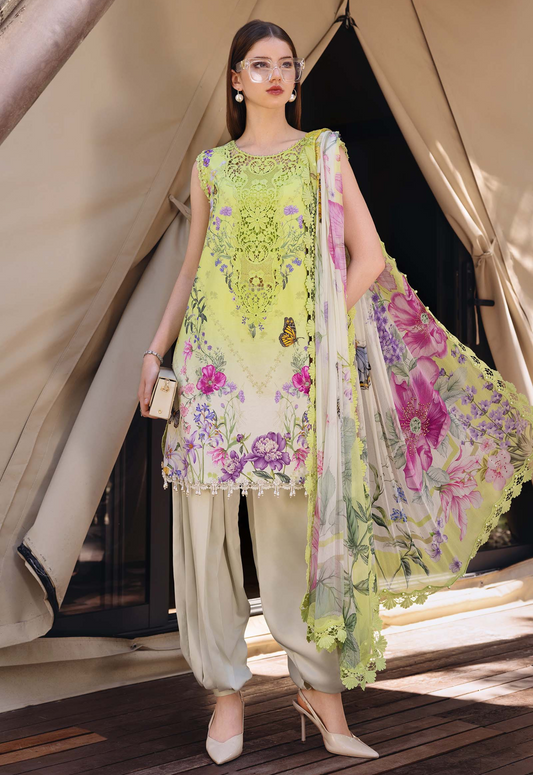 Printed Patch Embroidery Lawn 3 Piece Unstitched Suit MPT-2914- Summer Collection