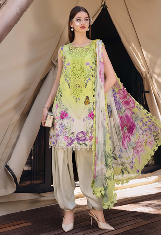 Printed Patch Embroidery Lawn 3 Piece Unstitched Suit MPT-2914- Summer Collection