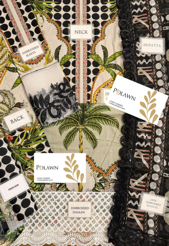 Printed Patch Embroidery Lawn 3 Piece Unstitched Suit MPT-2907 - Summer Collection