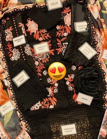 Mushq - 3PC Lawn Unstitched Heavily Embroiderey Suit