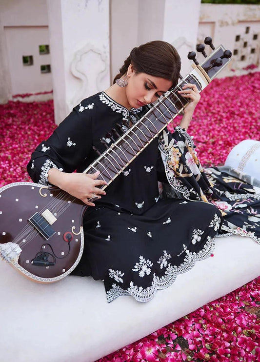 Cross Stitch - 3PC Cotton Unstitched Heavily Embroiderey Suit