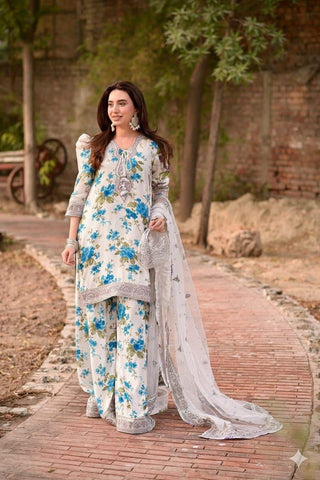 Printed Patch Emb Lawn 3 Piece Unstitched Suit MPT-2905-B- 46- Summer Collection
