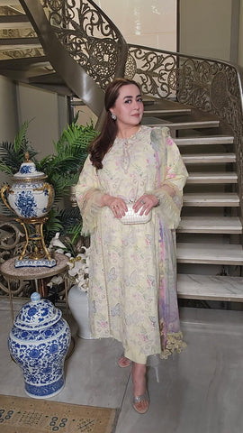 Printed Patch Embroidery Lawn 3 Piece Unstitched Suit MPT-2915 - Summer Collection