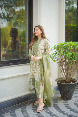 Printed Patch Embroidery Lawn 3 Piece Unstitched Suit MPT-2916 Summer Collection