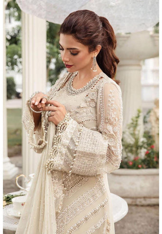 Maria B Embroidered 3PC Pure Shiffon Unstitched Wedding Collection MB-01