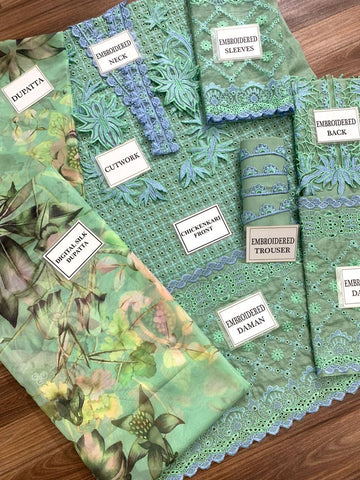 MUSHQ- 3PC Lawn Unstitched Heavily Embroiderey Suit