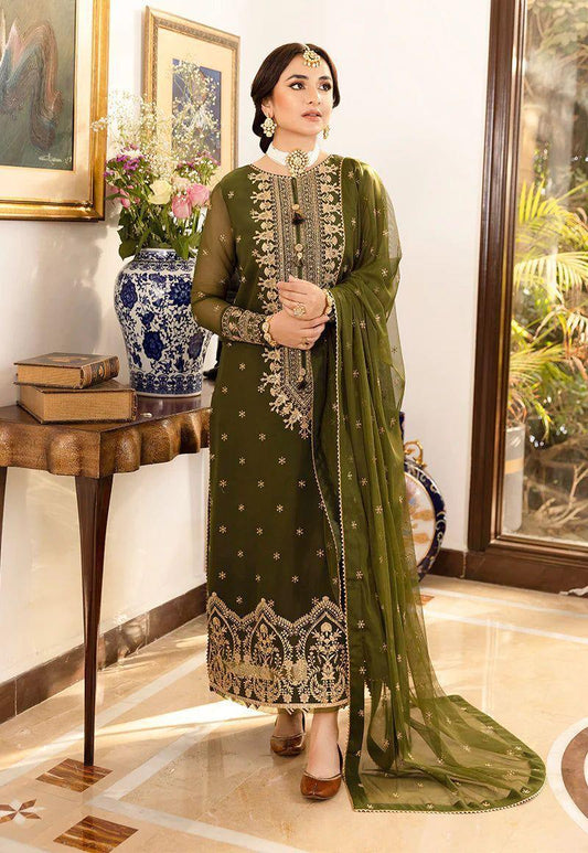 Embroidered Unstitched 3 Piece Chiffon Suit BS-CH10-06-Party Wear