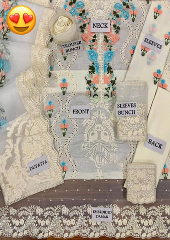 Crimson - 3PC Lawn Unstitched Heavily Embroiderey Suit