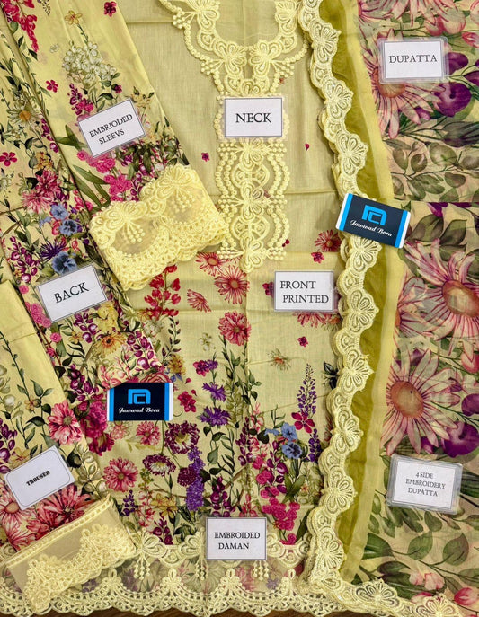 Printed Patch Emb Lawn 3 Piece Unstitched Suit MPT-2905-B- 31- Summer Collection