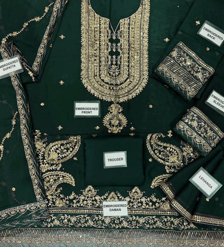 Asim Jofa Embroidered 3PC Shiffon Unstitched Wedding Collection AJ-03