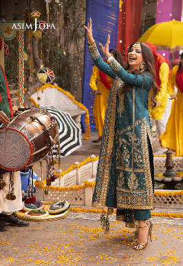 Asim Jofa Shiffon Embroidered 3PC Unstitched Suit Pink - AJ02