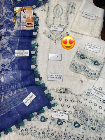 Anaya - 3PC Lawn Unstitched Heavily Embroiderey Suit