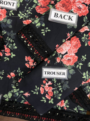 Vaniya - 3PC Swiss Lawn Unstitched Digital Print Suit