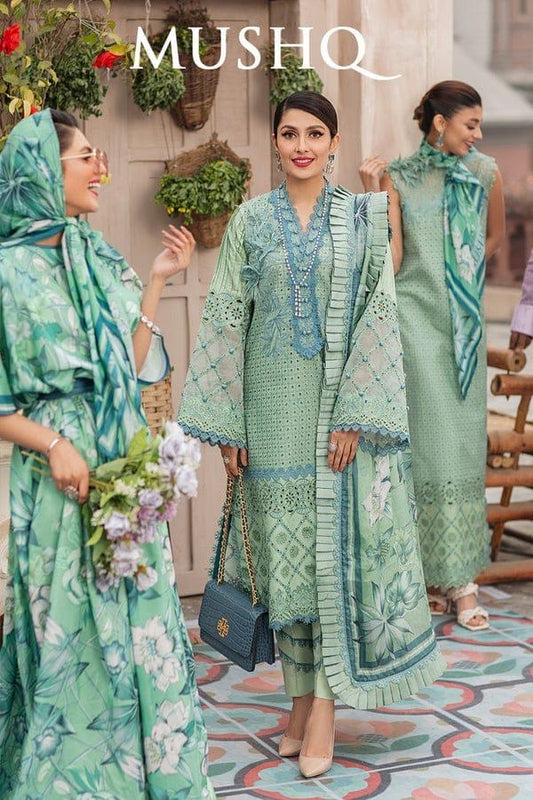 MUSHQ- 3PC Lawn Unstitched Heavily Embroiderey Suit