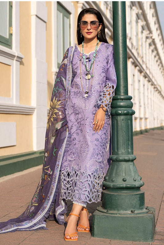 Mushq- 3PC Lawn Unstitched Heavily Embroiderey Suit