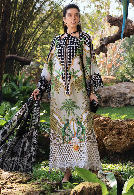 Printed Patch Emb Lawn 3 Piece Unstitched Suit MPT-2905-B- 29- Summer Collection