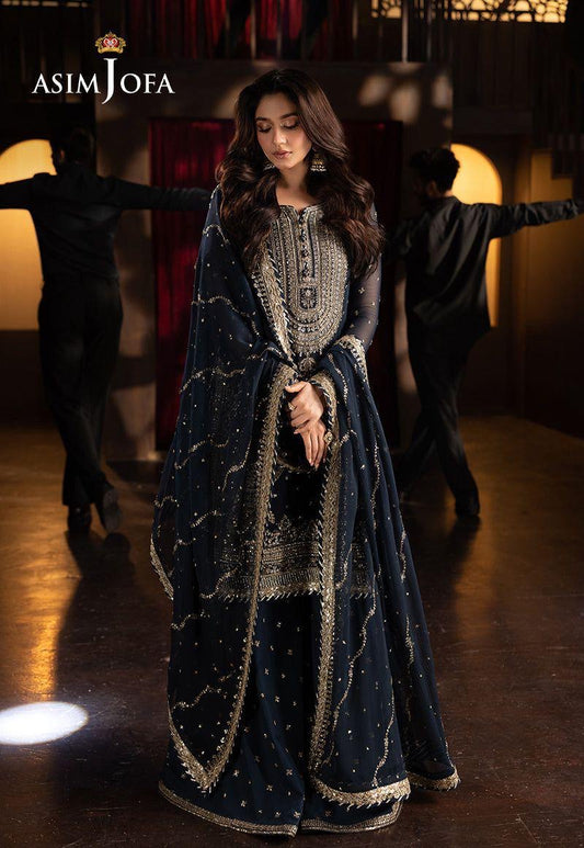 Asim Jofa Embroidered 3PC Shiffon Unstitched Wedding Collection AJ-04