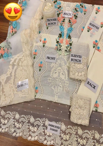 Crimson - 3PC Lawn Unstitched Heavily Embroiderey Suit