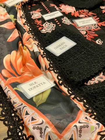 Mushq - 3PC Lawn Unstitched Heavily Embroiderey Suit