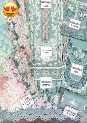 ALHAAM - 3PC Cotton Unstitched Heavily Embroiderey Suit