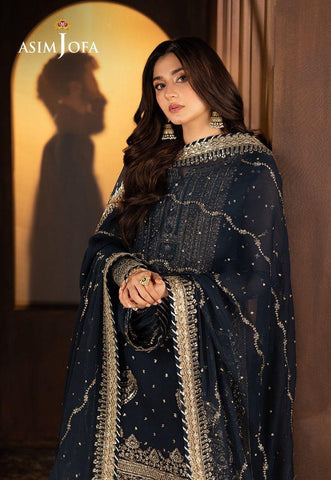 Asim Jofa Embroidered 3PC Shiffon Unstitched Wedding Collection AJ-04