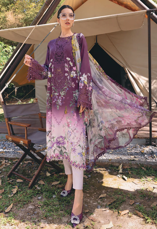 Printed Patch Embroidery Lawn 3 Piece Unstitched Suit MPT-2915- Summer Collection