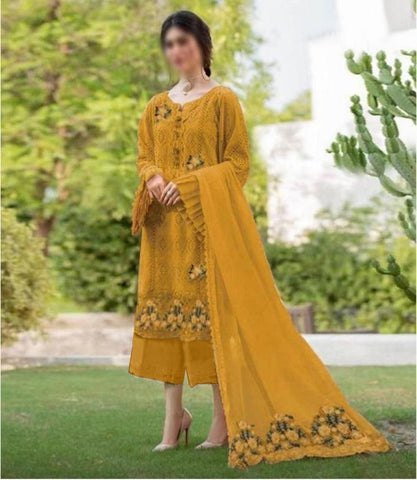 Zarqash - 3PC Lawn Unstitched Heavily Embroiderey Suit