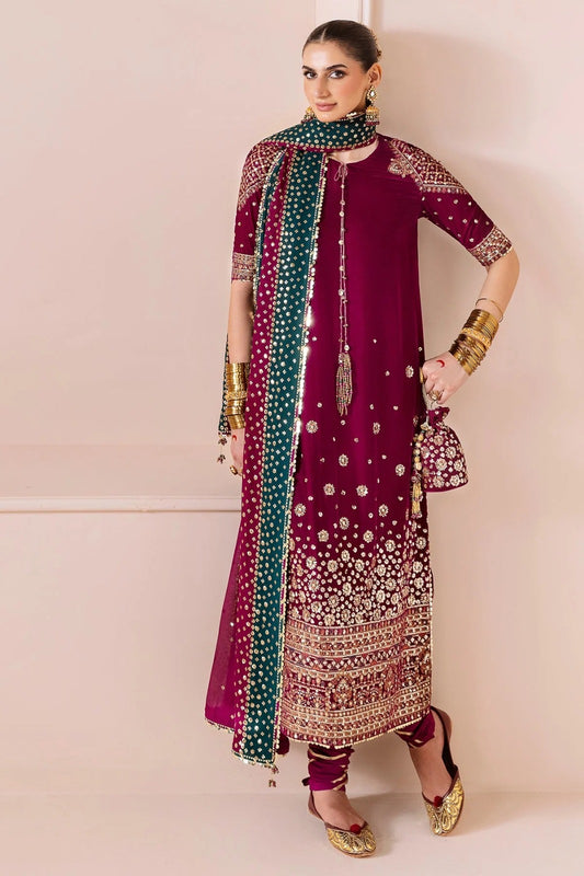 Jazmin Embroidered 3PC Shiffon Unstitched Wedding Collection JZ-03